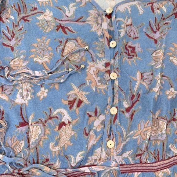 Veronica Beard blue tiani floral drawstring dress in cornflower size 8 - Picture 11 of 14